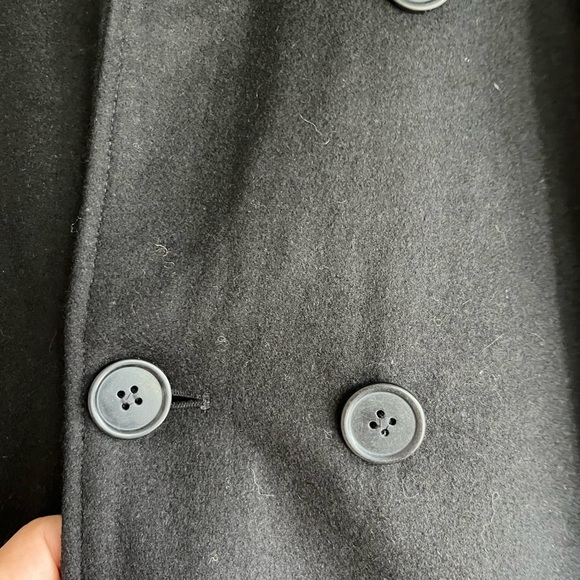 Maxxsel Double Breasted Wool Blend Black Peacoat XL NWT - Picture 6 of 9